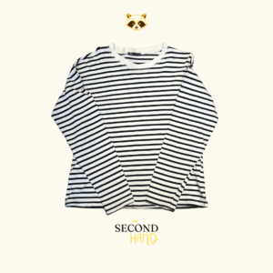 Camiseta De Rayas Blanco y Negro